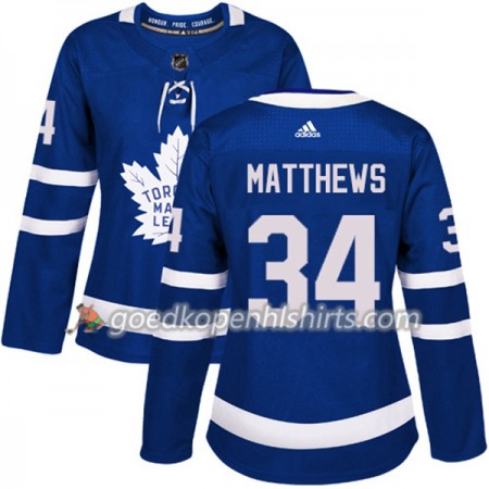 Toronto Maple Leafs Auston Matthews 34 Adidas 2017-2018 Blauw Authentic Shirt - Dames
